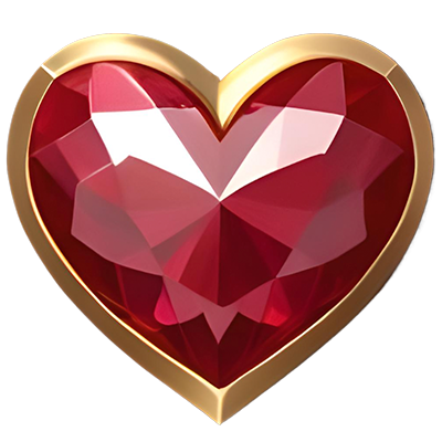 Ruby heart symbol for crypto casino