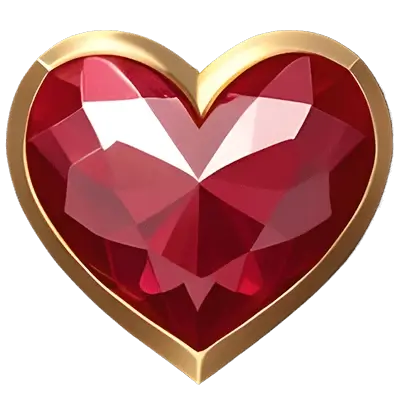 Ruby heart symbol for crypto casino